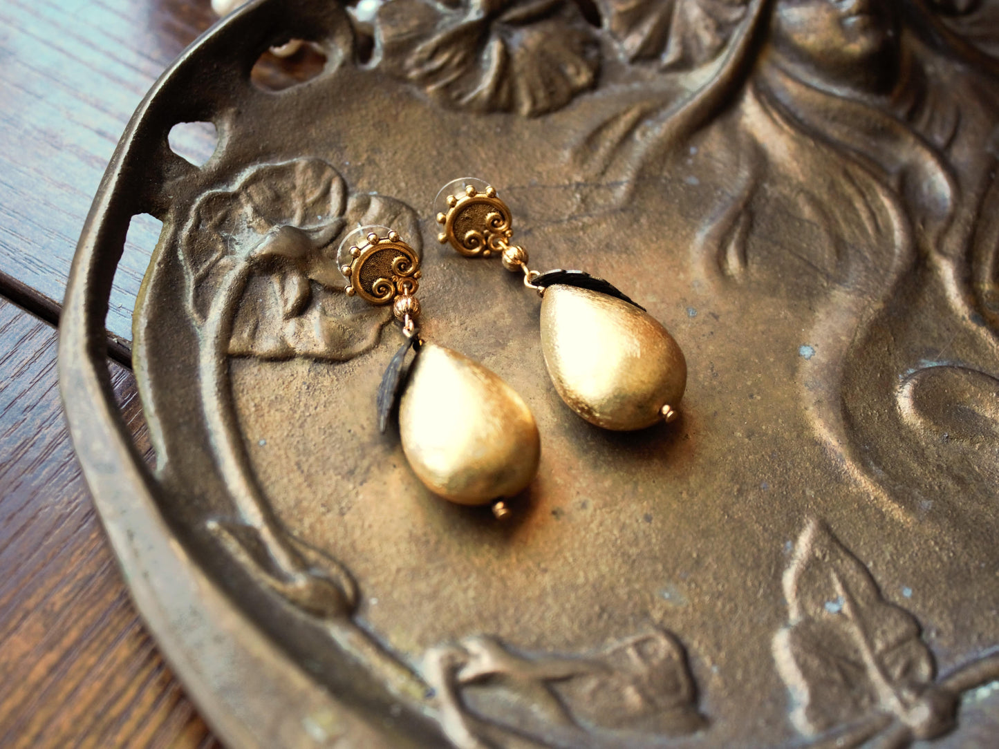 Golden Pear Earrings