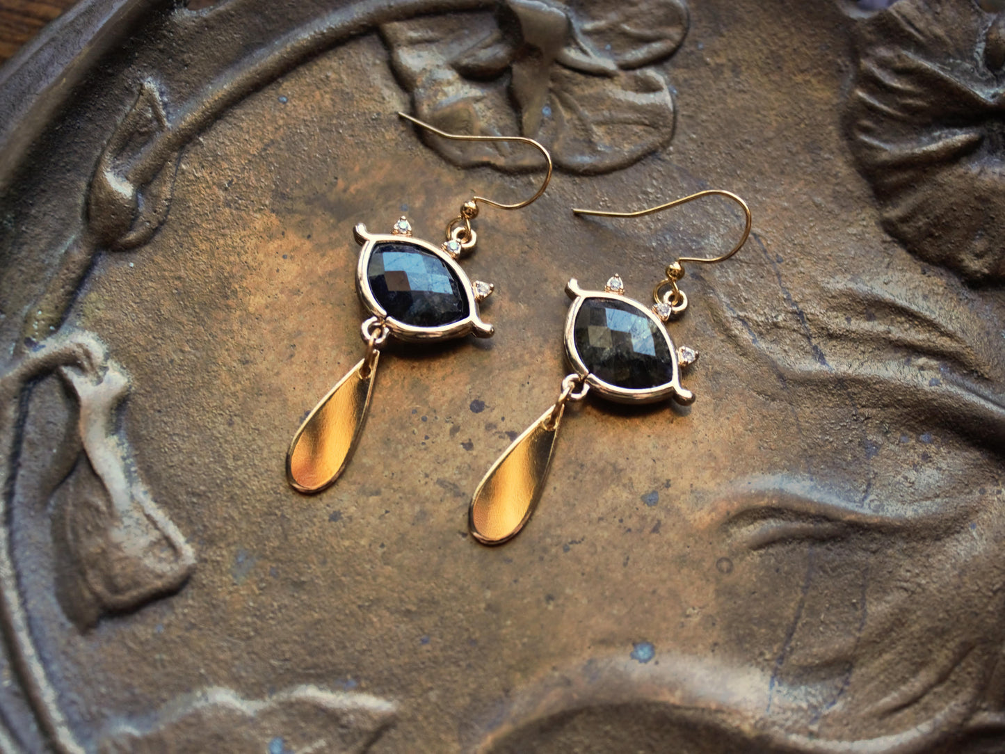 Labradorite Shiekah Earrings