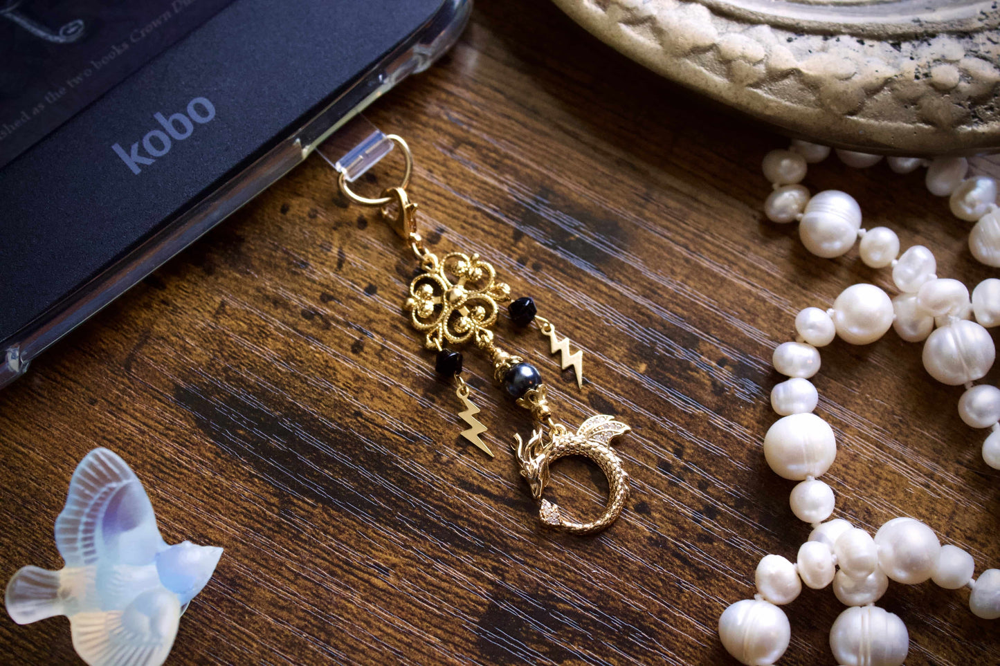 Gold Storm Dragon Charm