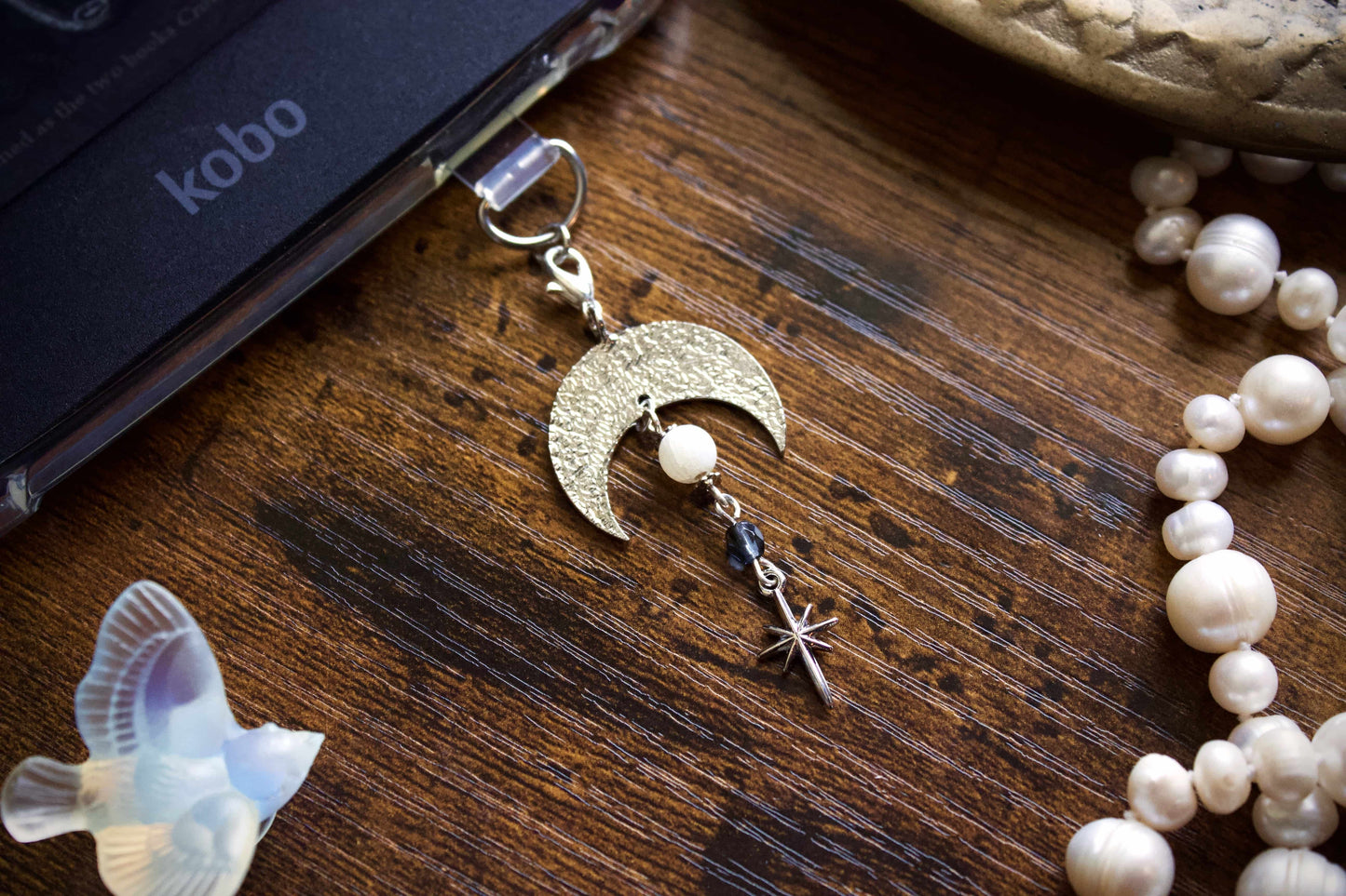 Silver Moon and Star Charm