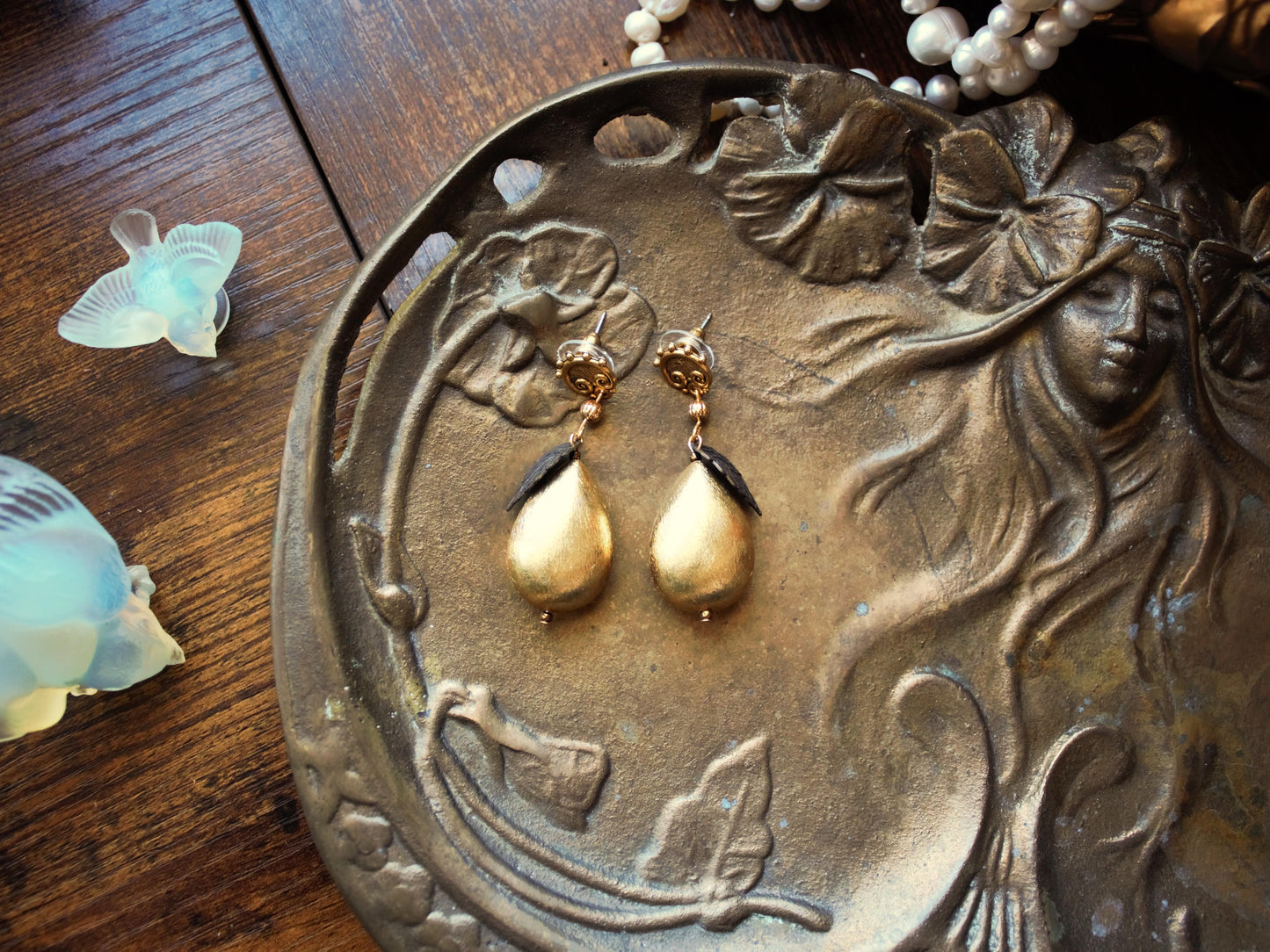 Golden Pear Earrings