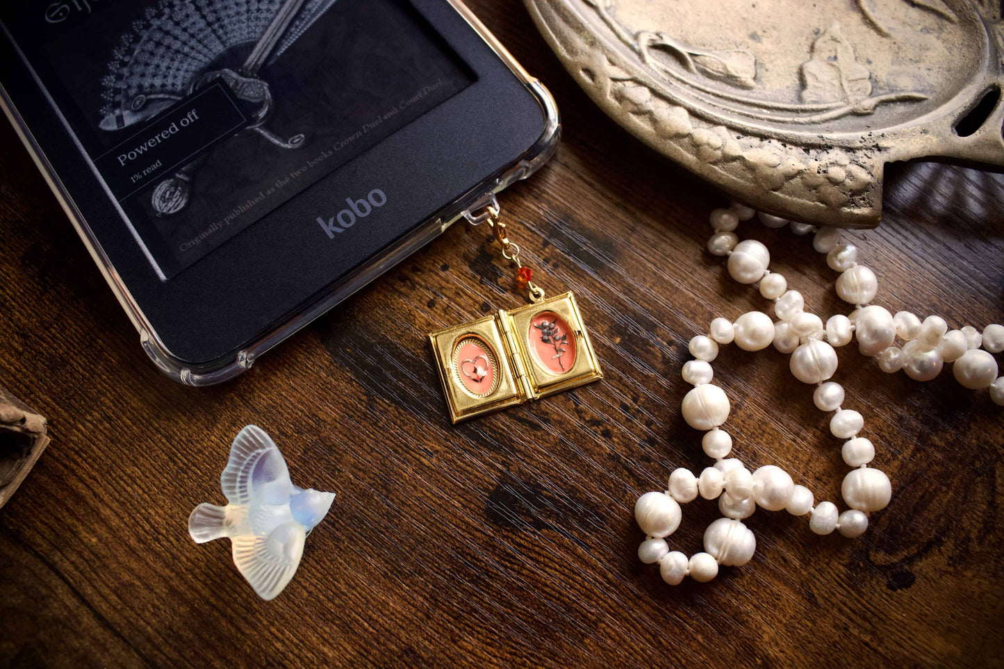 Coral Dragon Storybook Locket Charm