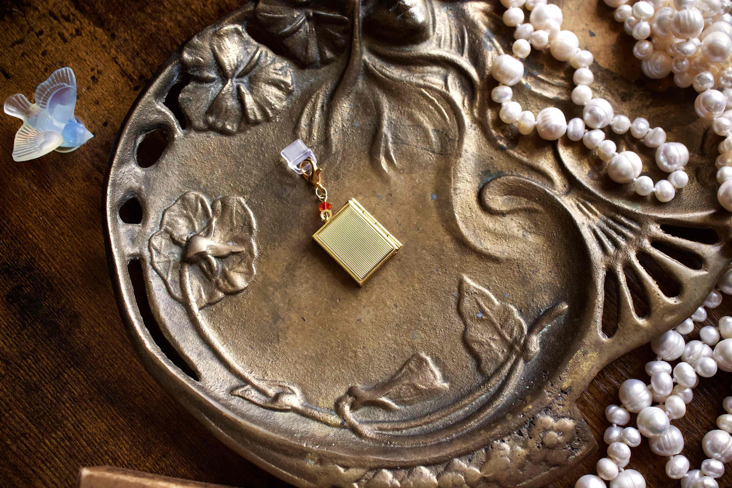 Coral Dragon Storybook Locket Charm