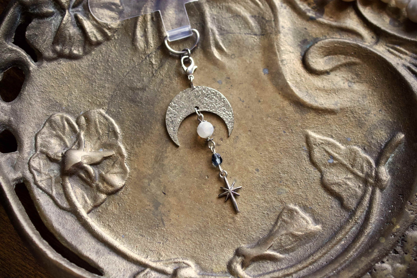 Silver Moon and Star Charm