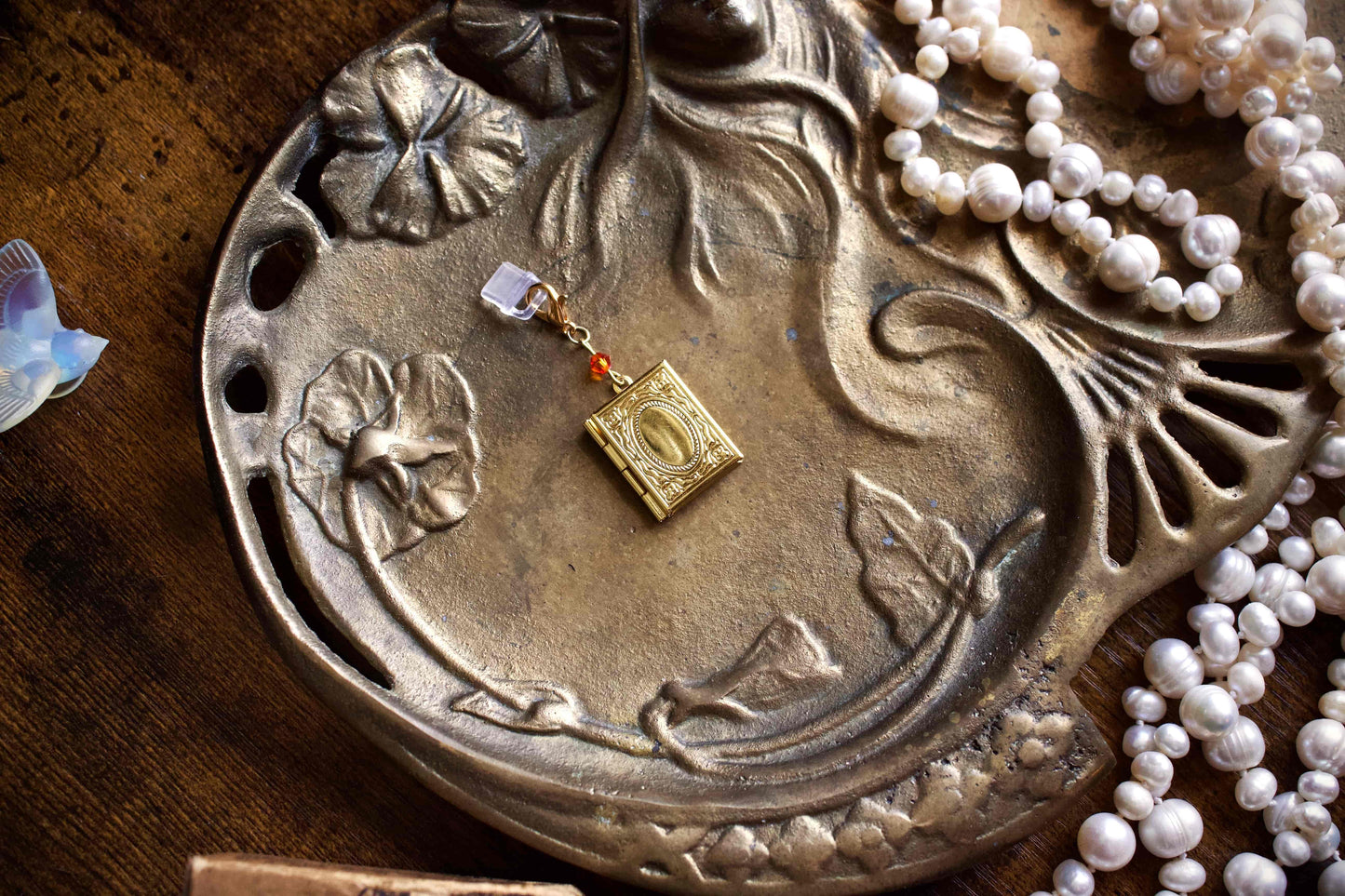 Coral Dragon Storybook Locket Charm