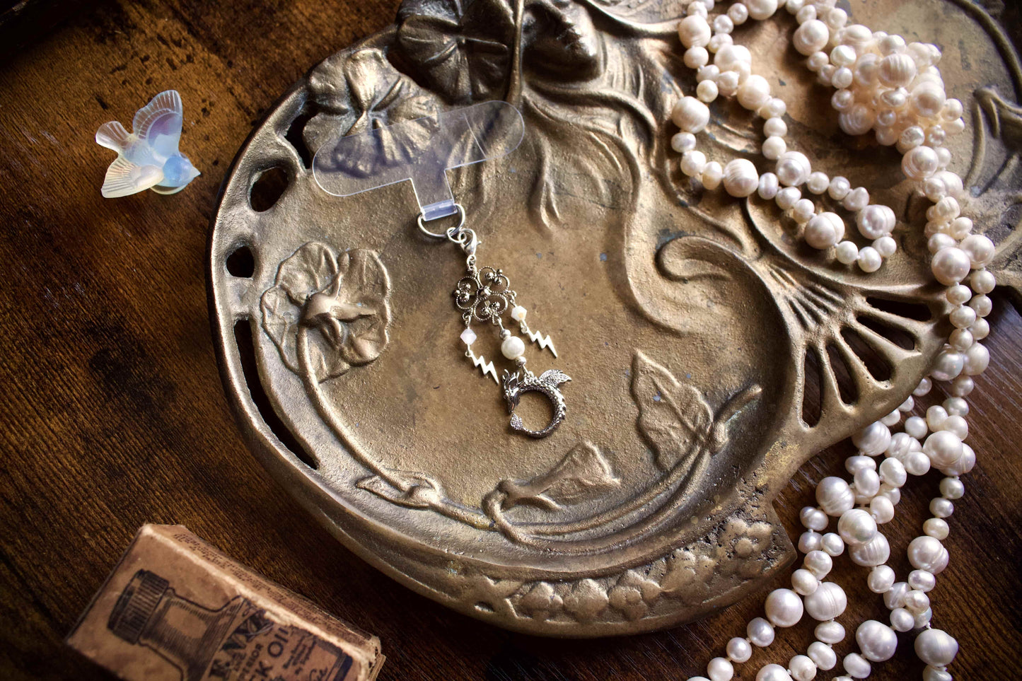 Silver Storm Dragon Charm