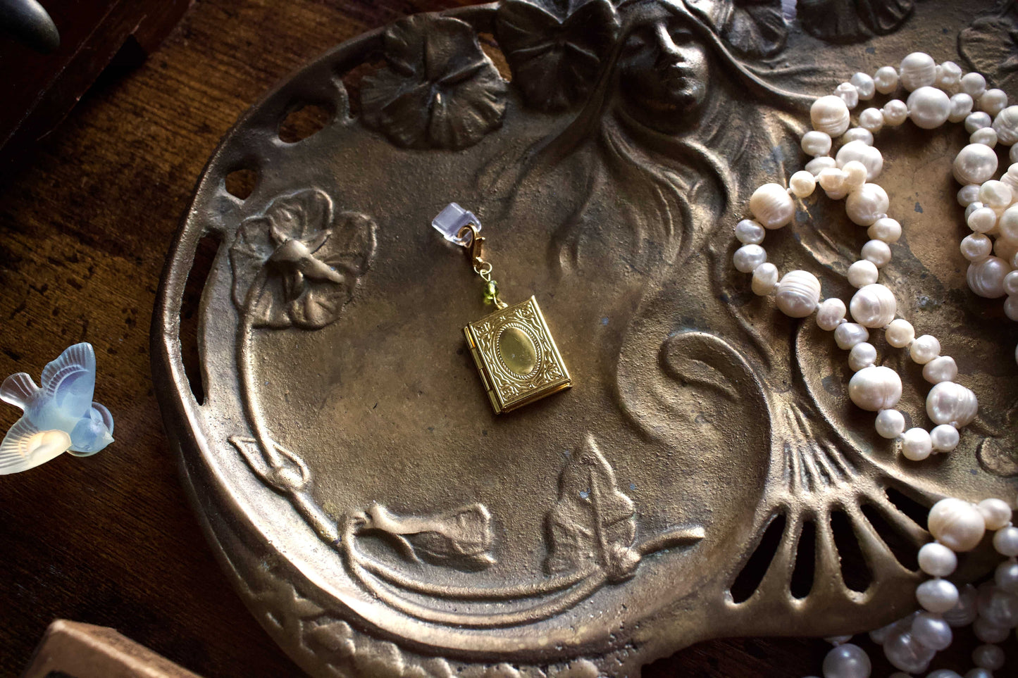 Green Dragon Storybook Locket Charm