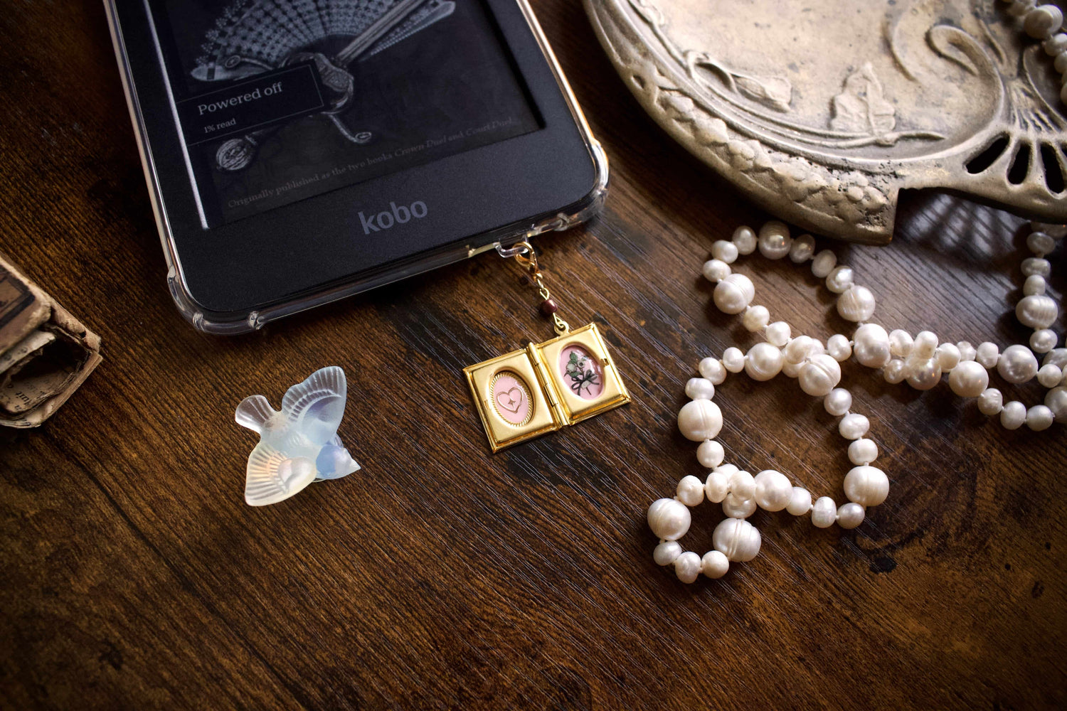 Pink Flower Storybook Locket Charm