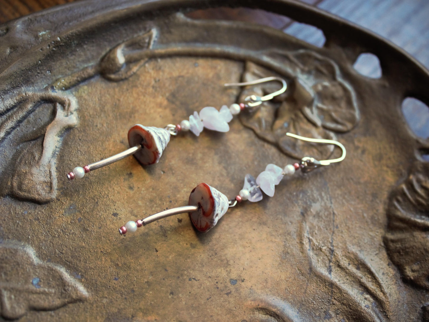 Seashell Mushroom Earrings