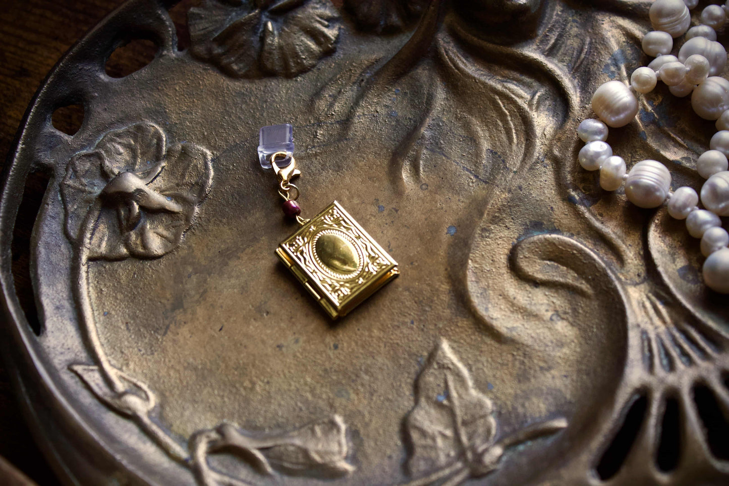 Pink Flower Storybook Locket Charm