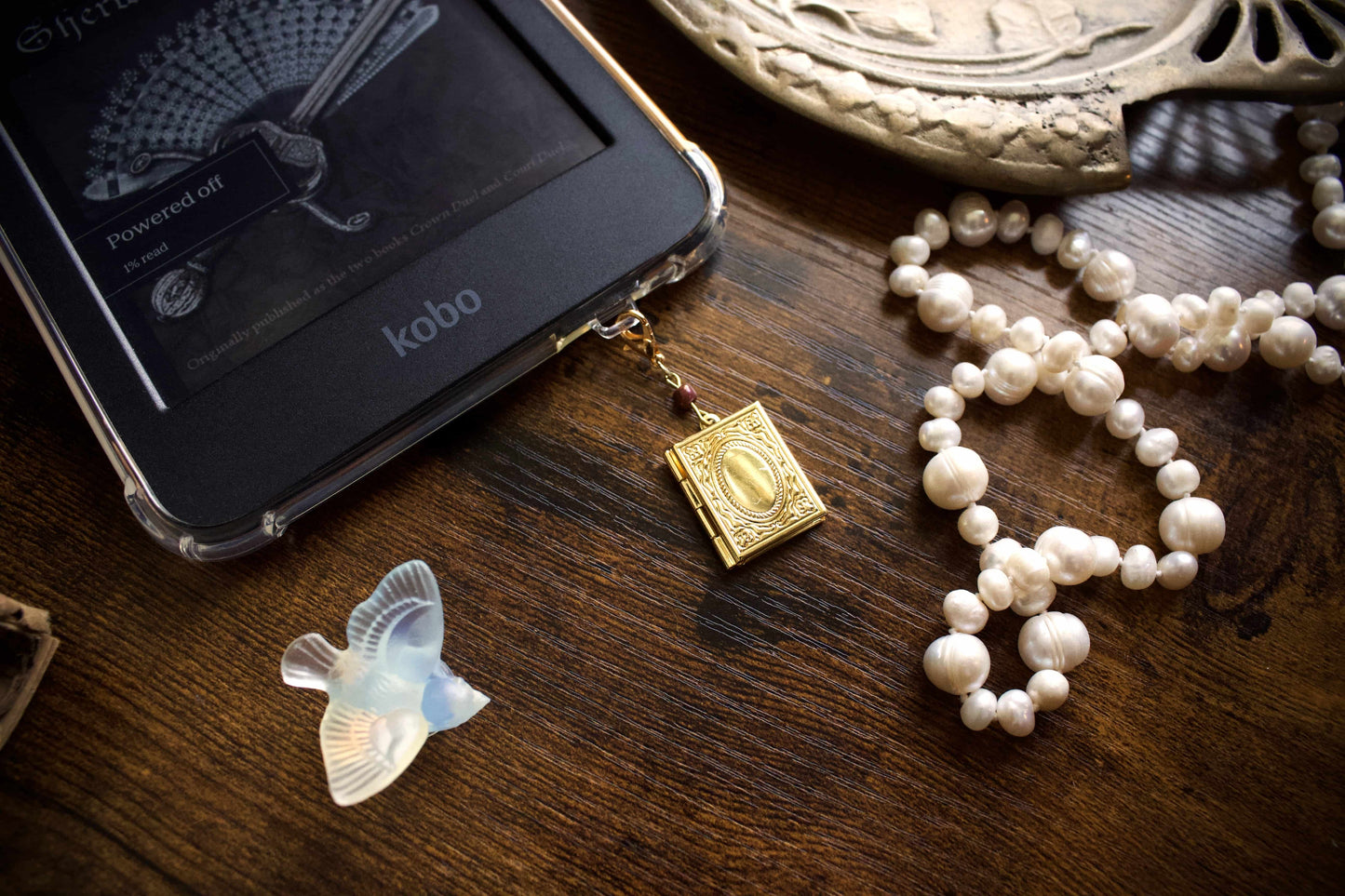 Pink Flower Storybook Locket Charm