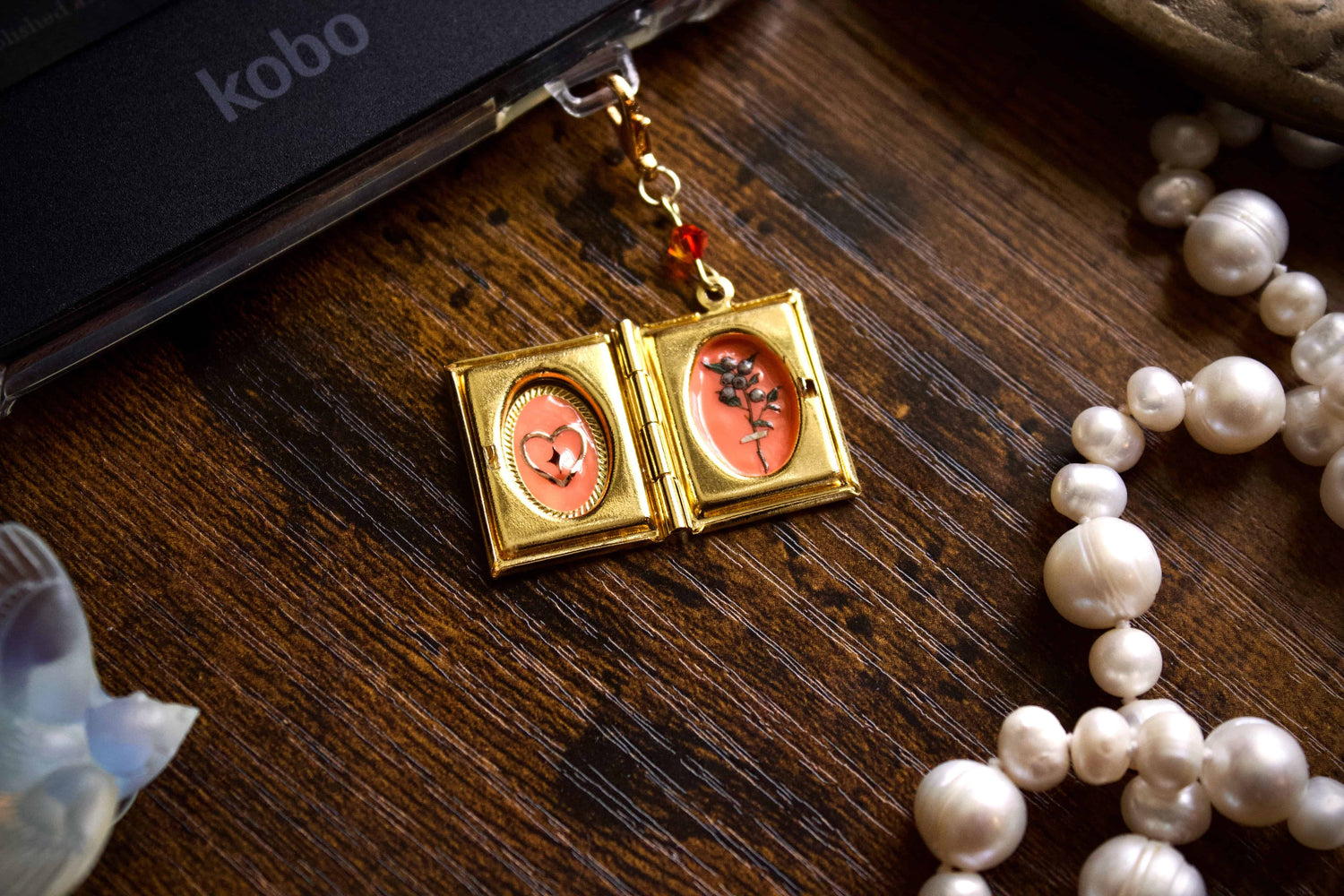 Coral Dragon Storybook Locket Charm