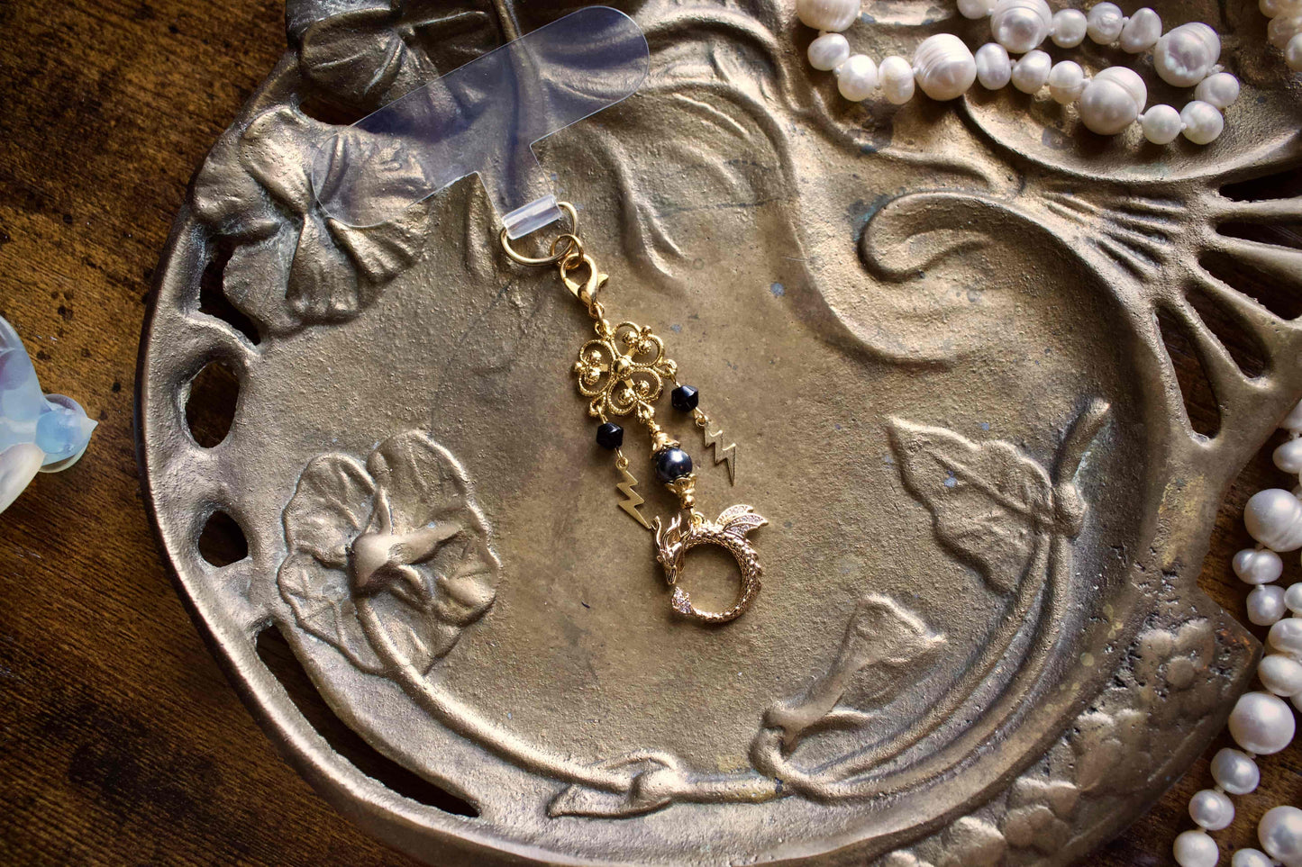 Gold Storm Dragon Charm