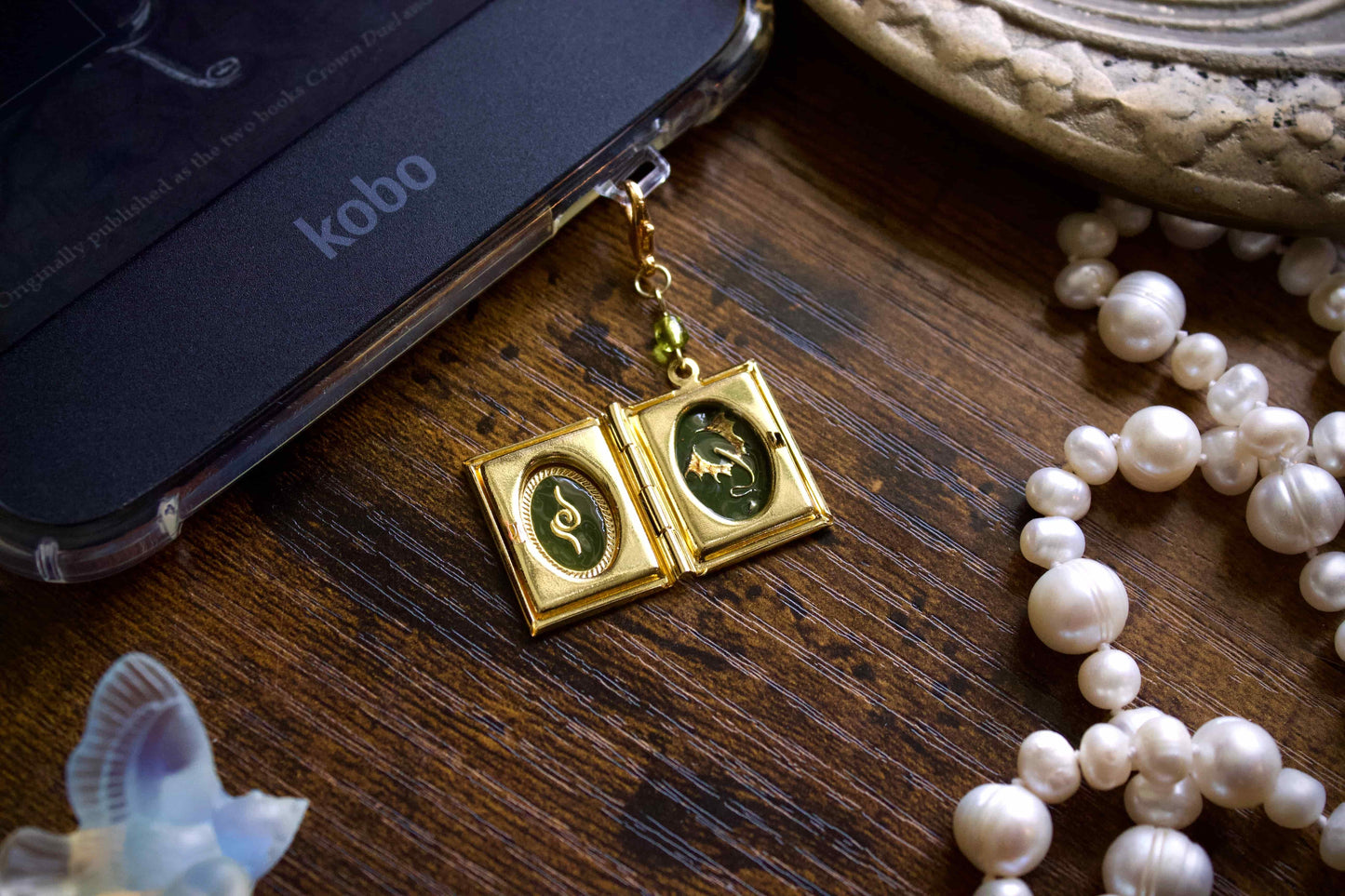 Green Dragon Storybook Locket Charm