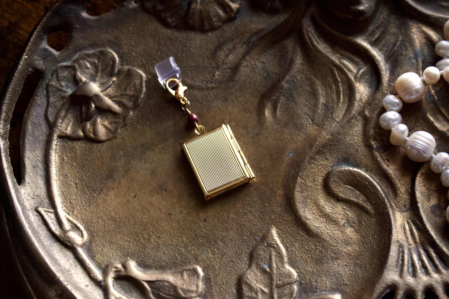 Pink Flower Storybook Locket Charm