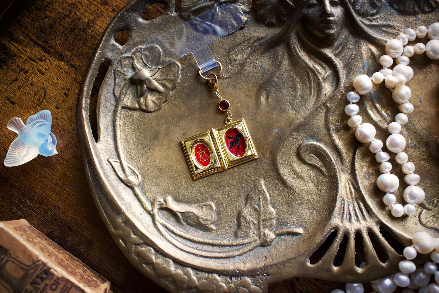 Red Dragon Storybook Locket Charm