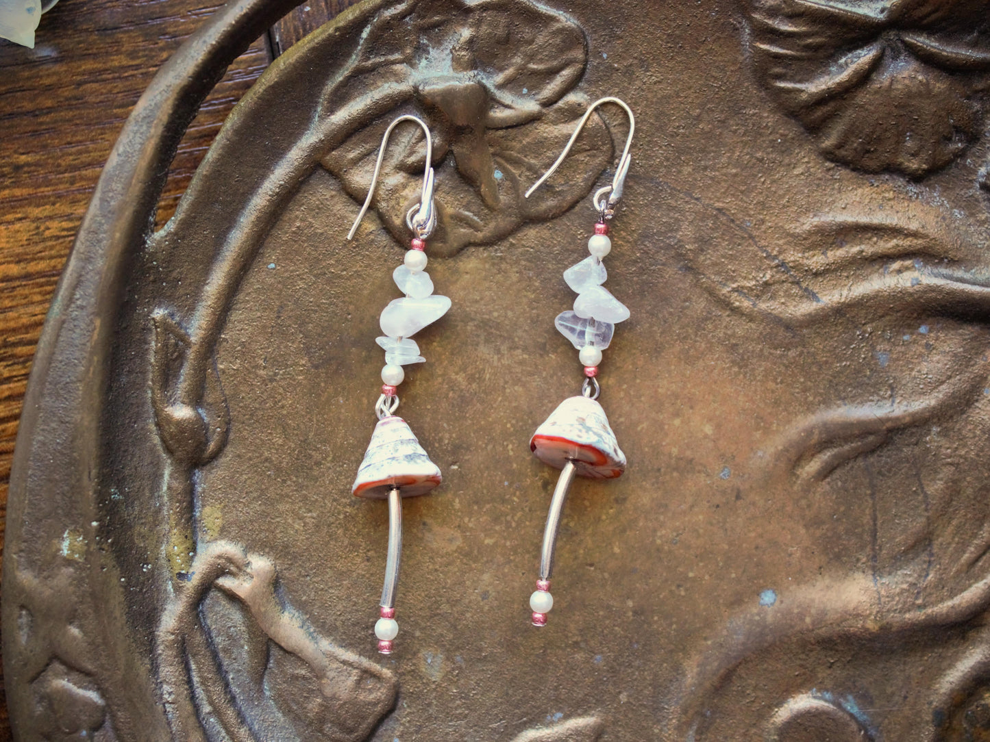 Seashell Mushroom Earrings