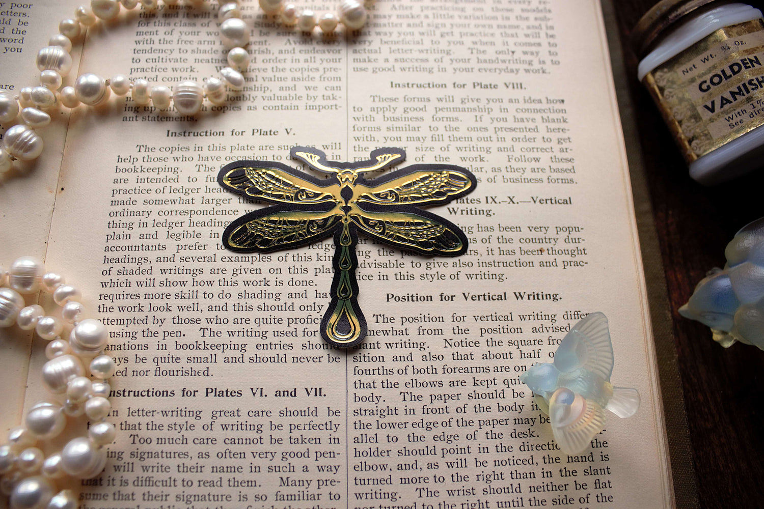 Dragonfly Gold Foil Sticker