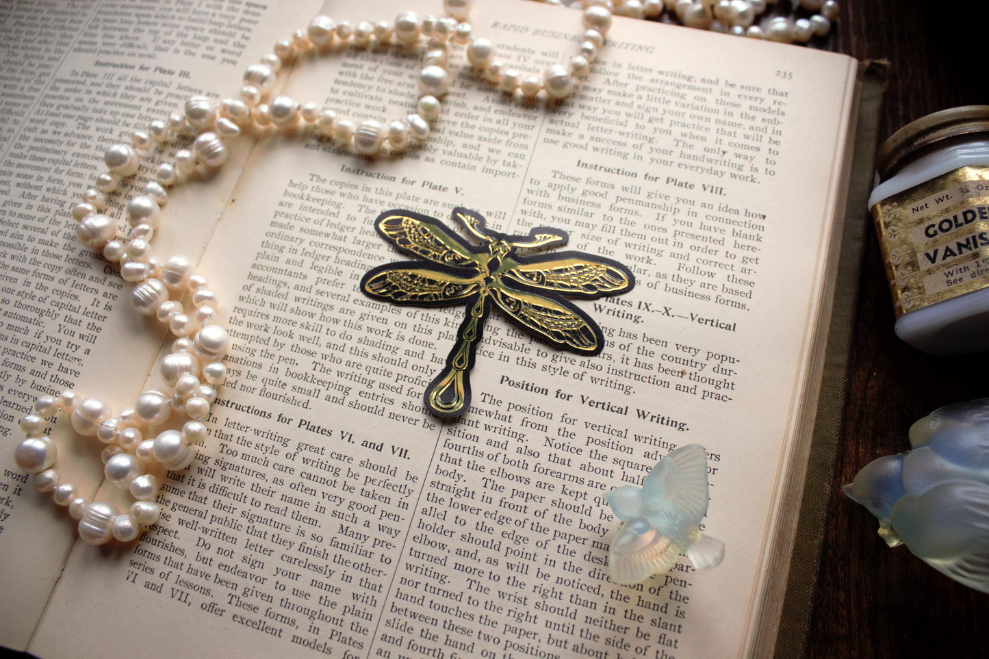 Dragonfly Gold Foil Sticker