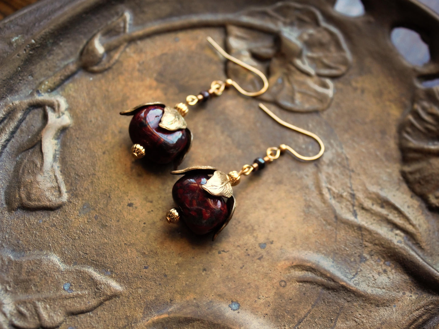 Red Persimmon Earrings