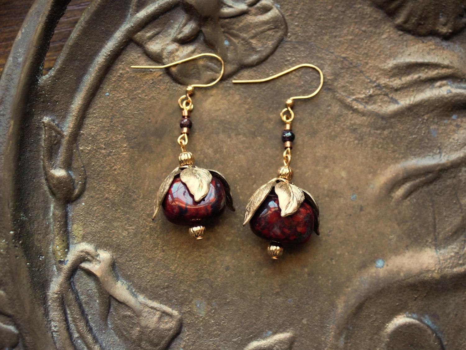 Red Persimmon Earrings