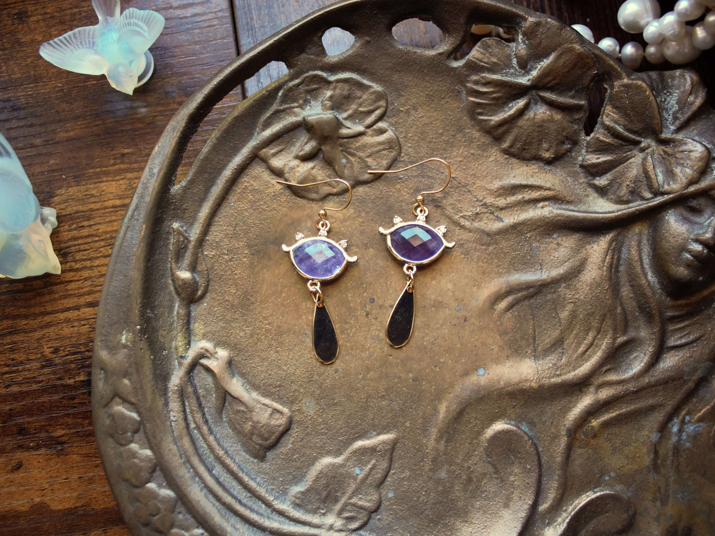 Amethyst Shiekah Earrings