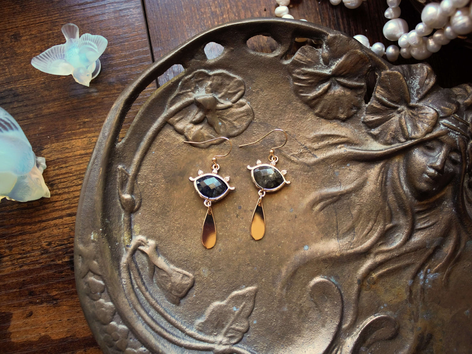 Labradorite Shiekah Earrings